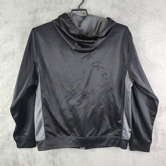 Mens Black & Gray Fila Hooded Sweatshirt Polyester Full-Zip Long Sleeve Size XL - Picture 9 of 12